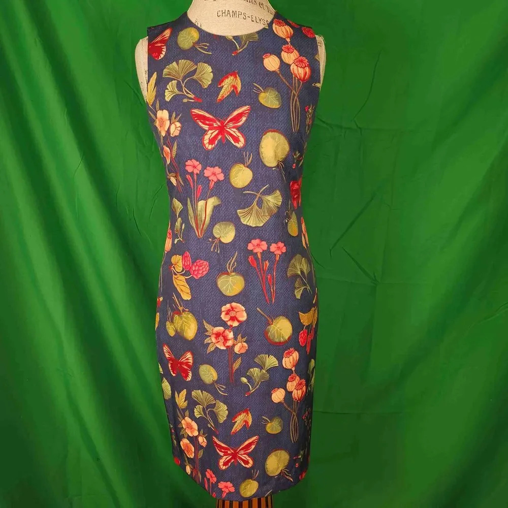 J McLaughlin Womens Blue Red Greenhouse Belinda Dress 4